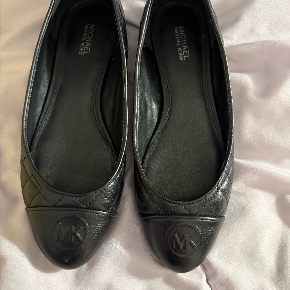 Michael Kors Black Leather Flats